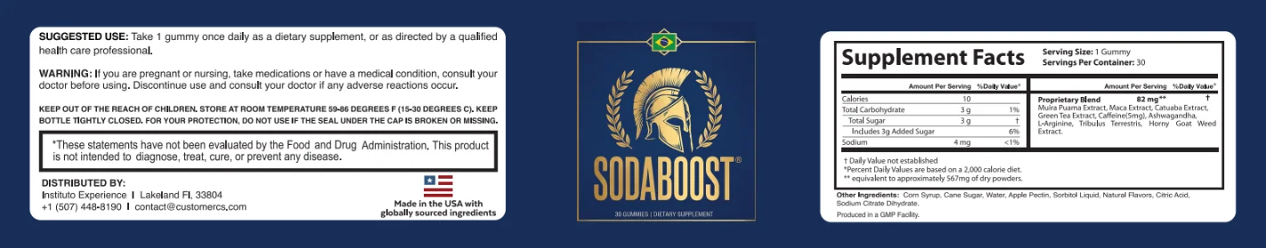 SodaBoost Product Label